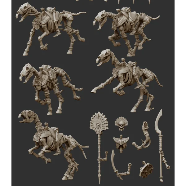 Crab Miniatures - Undead Egyptians Cavalry with Bows x5