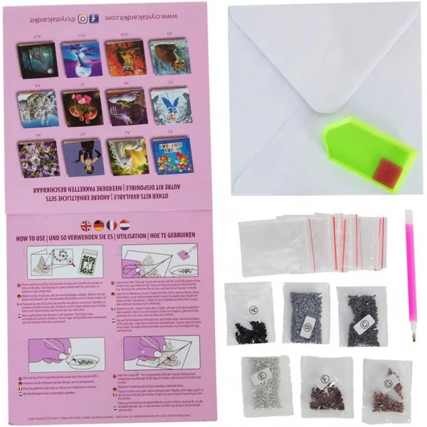 CRYSTAL ART Kit carte broderie diamant 18x18cm-Anne Stokes Licorne