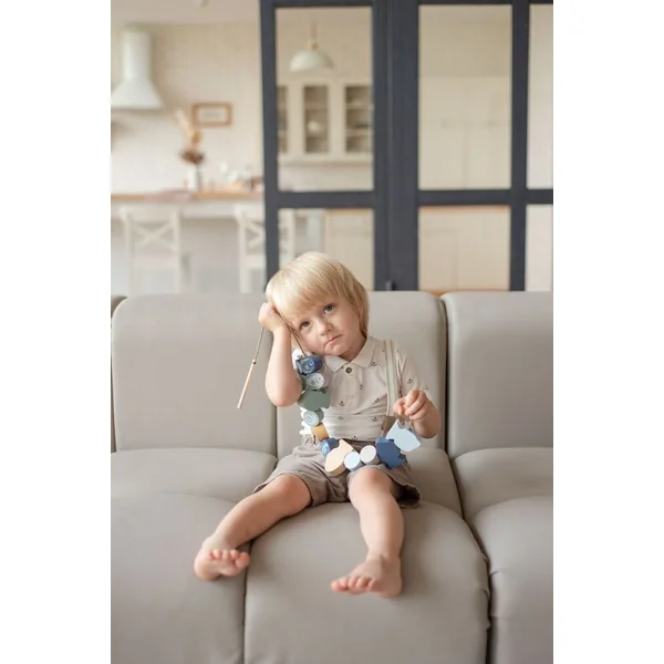 CUBIKA Pastel 16020 Poissons et créatures marines à enfiler - ensemble à enfiler - 13 pièces en bois