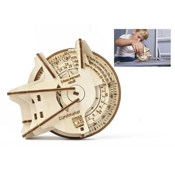 Curvimètre STEM UGEARS - Puzzle 3D Mécanique en bois