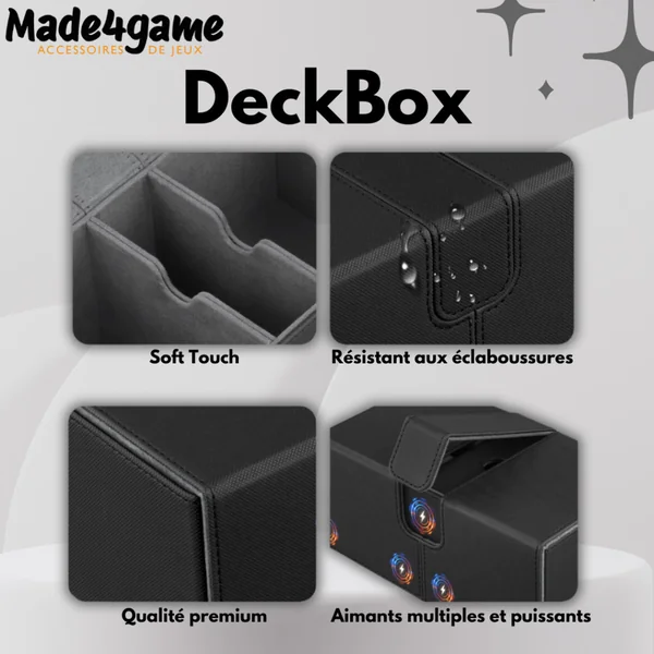 DeckBox triple compartiments - 2x100 cartes et tiroir de rangement