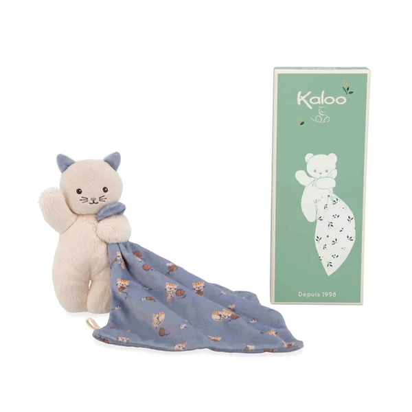 Doudou Chat Carré douceur lilas - Kaloo
