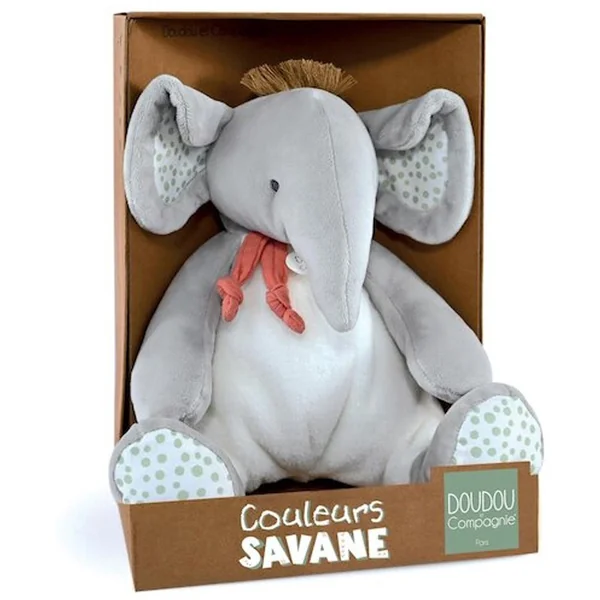 Doudou Eléphant gris 30 cm - Doudou et Compagnie