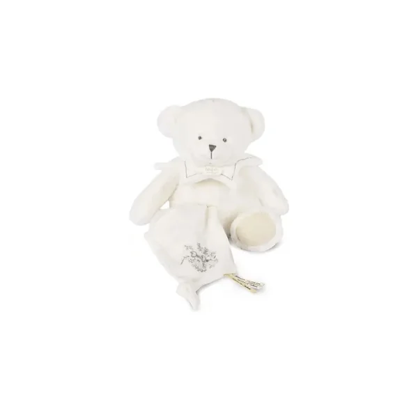 Doudou mouchoir Ours Blanc 30 cm - Doudou et compagnie