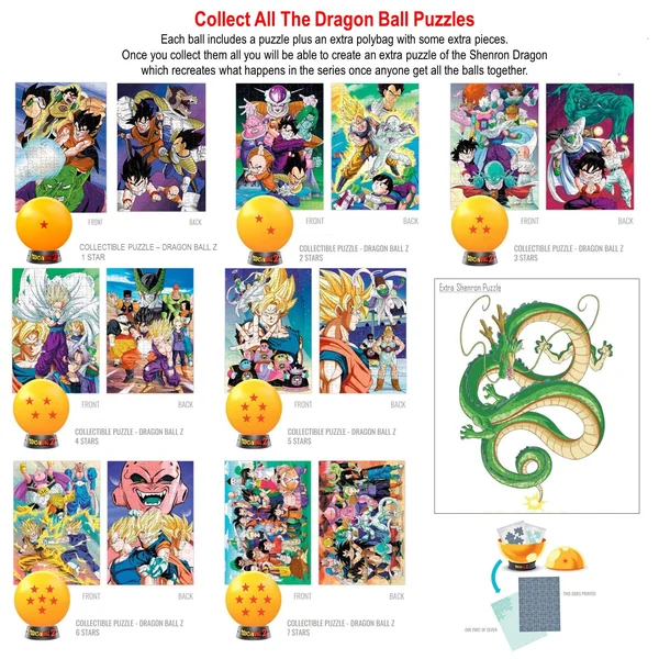 DRAGON BALL Z -Puzzle à Collectionner – 4 Etoiles – 2en1 Puzzle +Extra