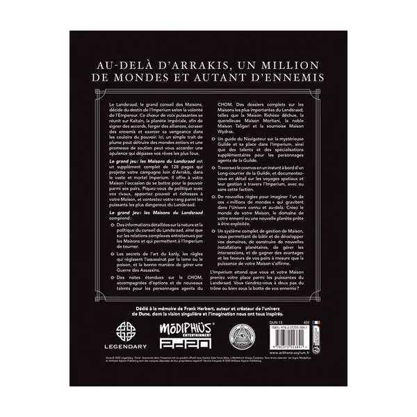 Dune : Aventures dans l'Imperium - Le Grand Jeu : Les Maisons du Landsraad