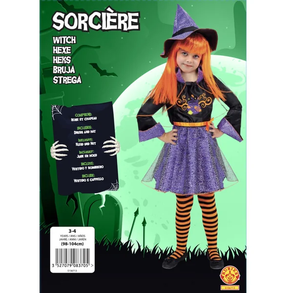Déguisement 3-4 ans Sorcière Classique - Rubies