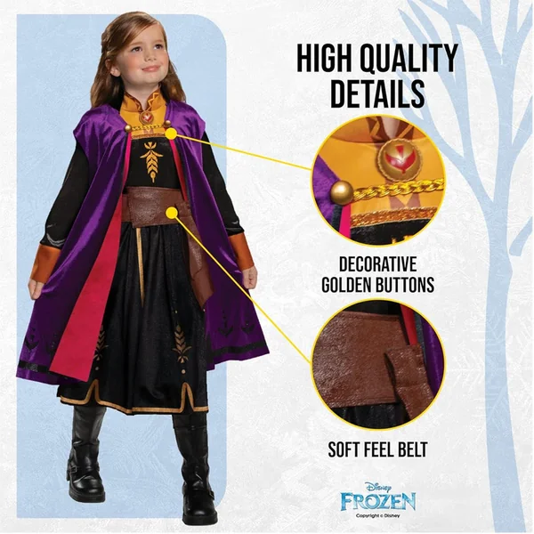 Déguisement 5-6 ans Anna Traveling La Reine des Neiges Deluxe - Disguise
