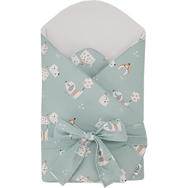 EKO Couverture en coton avec insert amovible en noix de coco et nœud Dogs Mint 75x75 cm