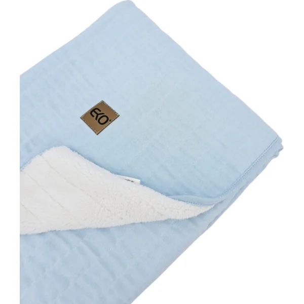 EKO Couverture en mousseline avec doublure Blue 75x90 cm