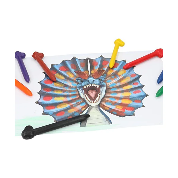Ensemble de crayons de cire Dino World, 8 couleurs
