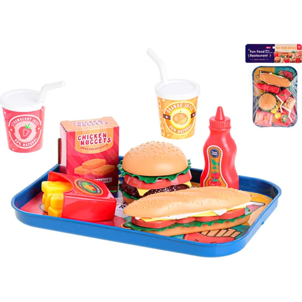 Ensemble de fast-food avec plateau 26x19cm 26pcs