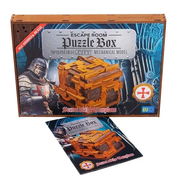 Escape Room Puzzle Box : Secret of the Templars mechanical model - Wooden.City