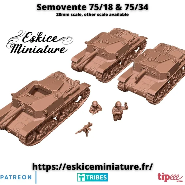 Eskice Miniature – WWII – 1x Semovente 75/18 & 75/34 - 28mm