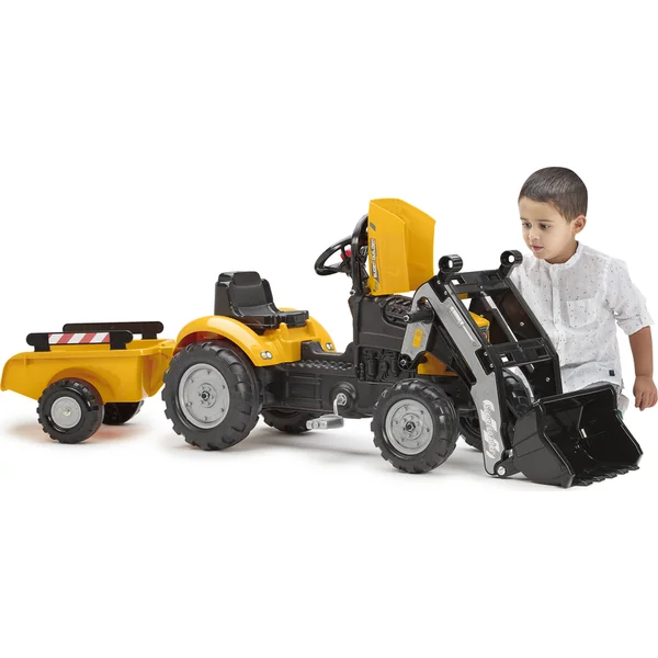 Falk Tracteur à pédales 2035M SuperBuilder avec chargeur et remorque