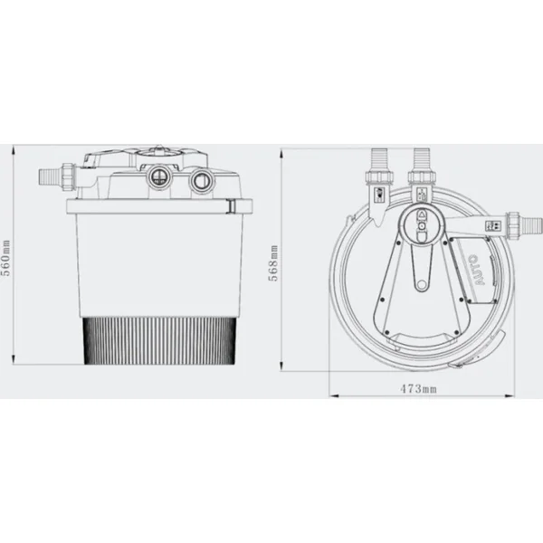Filtre à pression INVITAL 20000 AUTO pour étang avec UV