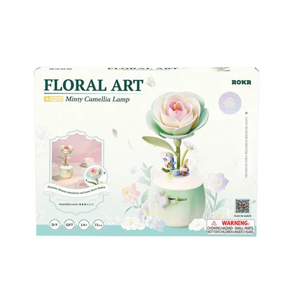 Floral Art Minty Camellia Lamp - Rokr