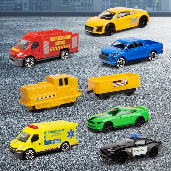 Garage Super City + 6 petites voitures et train