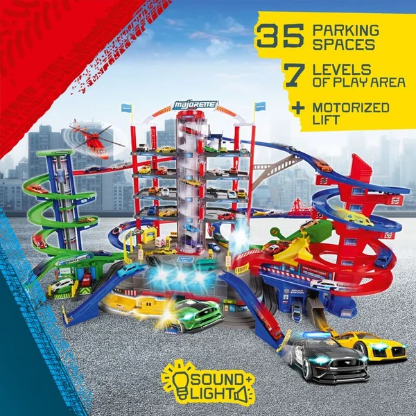 Garage Super City + 6 petites voitures et train