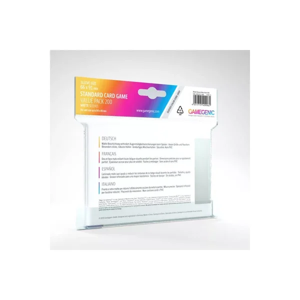 GG : 200 Sleeves Matte - Standard Value Pack Gray - 66 x 91 mm