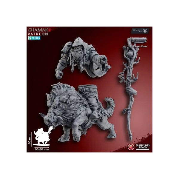 Ghamak - Fantasy - Orc Shaman sur sanglier