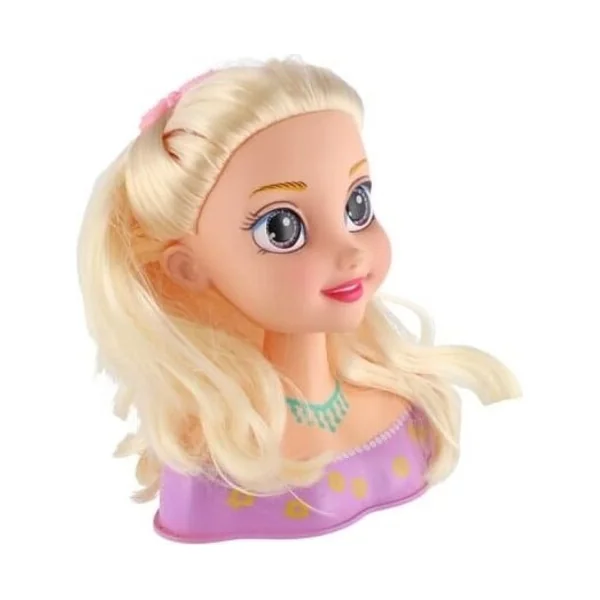 Grande tête à coiffer blonde avec accessoires