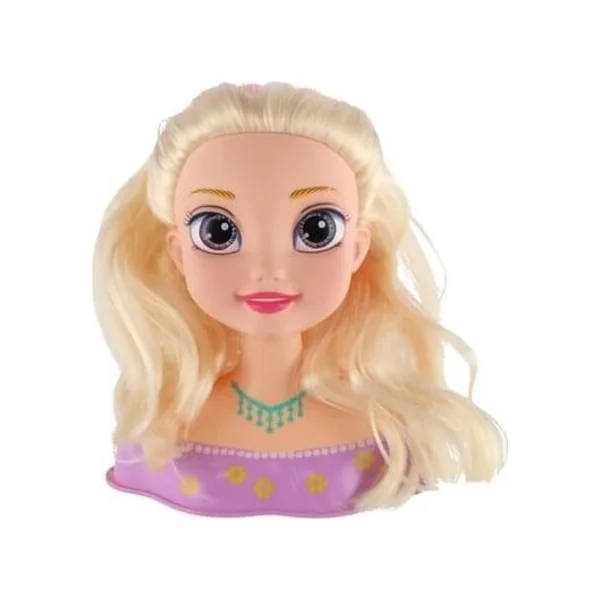 Grande tête à coiffer blonde avec accessoires