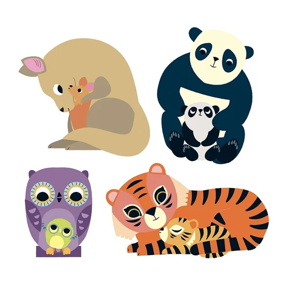 Grosses Gommettes pour les petits Mamans Bébés - Djeco