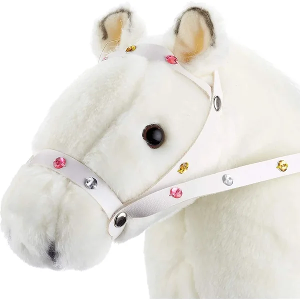 Götz poney pour poupées jusqu'à 50 cm blanc avec son