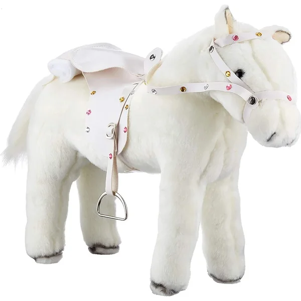Götz poney pour poupées jusqu'à 50 cm blanc avec son