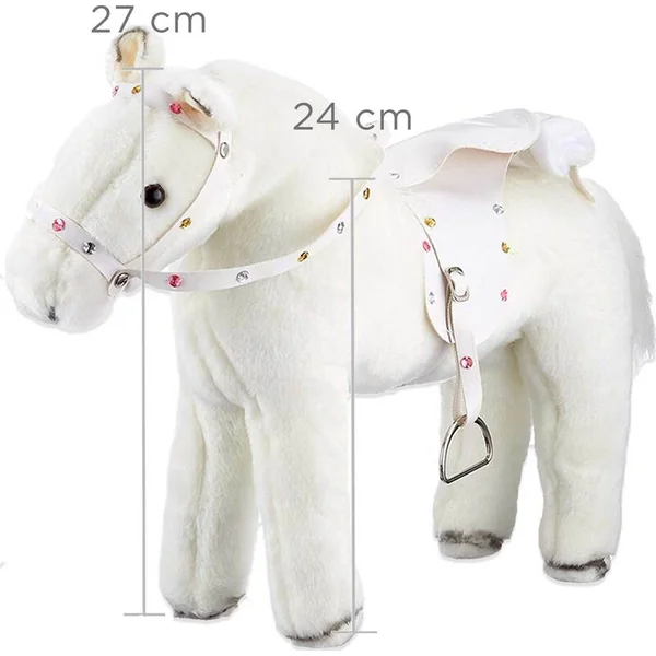 Götz poney pour poupées jusqu'à 50 cm blanc avec son