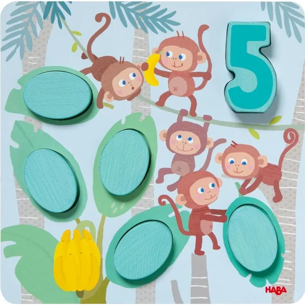 Haba Jouet en bois pour apprendre les couleurs et les chiffres Animaux sauvages