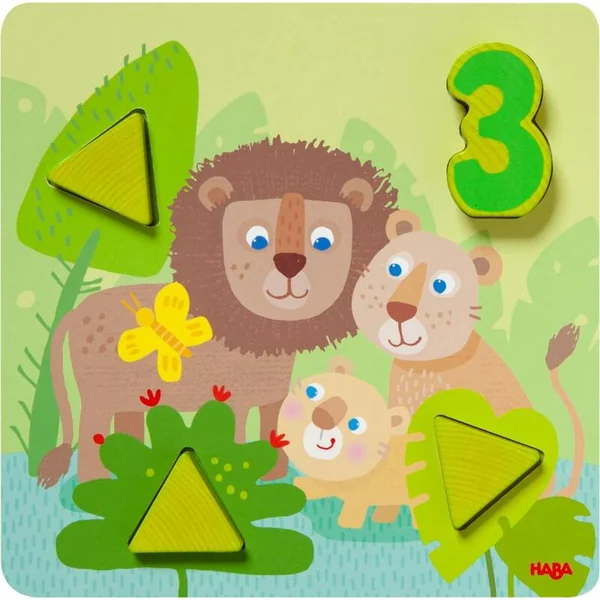 Haba Jouet en bois pour apprendre les couleurs et les chiffres Animaux sauvages