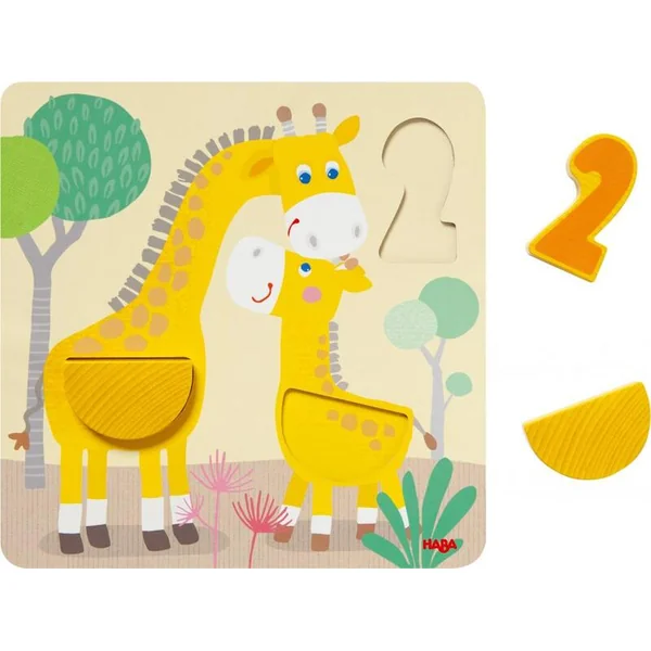 Haba Jouet en bois pour apprendre les couleurs et les chiffres Animaux sauvages