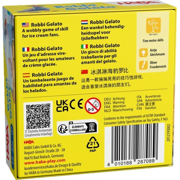 Haba Mini jeu pour enfants Robbi Gelato à partir de 6 ans