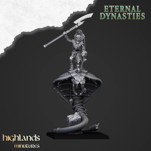 Highlands Miniatures - Eternal Dynasties - Mounted Ancient Guard on Great Snakes with EMC