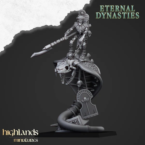 Highlands Miniatures - Eternal Dynasties - Mounted Ancient Guard on Great Snakes with EMC