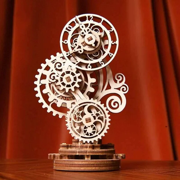 Horloge Steampunk - Puzzle 3D mécanique en bois