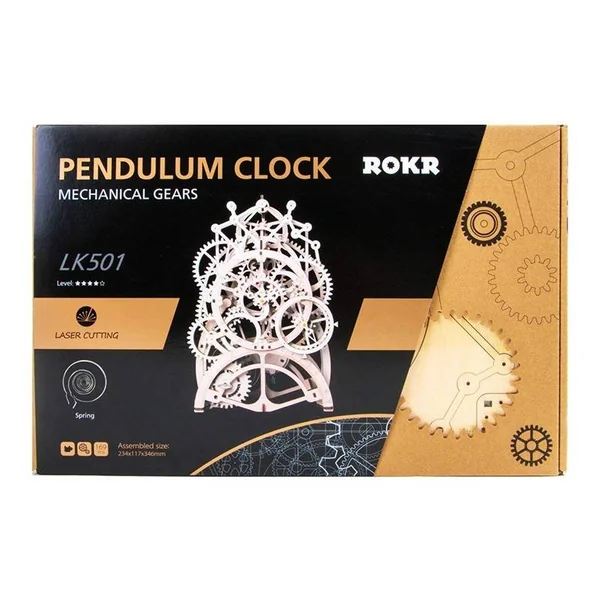Horloge à Pendule - Puzzle 3D Mécanique en bois Rokr