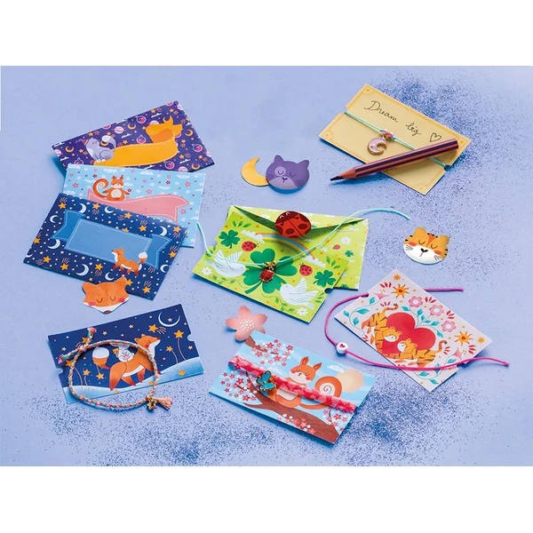 Janod Atelier Kit Créatif Fabrication de Bijoux Bracelets de Vœux 5 pcs