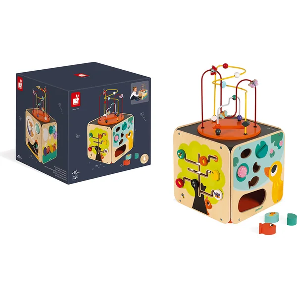 Janod Cube Multi-Activités avec Labyrinthe Motorique