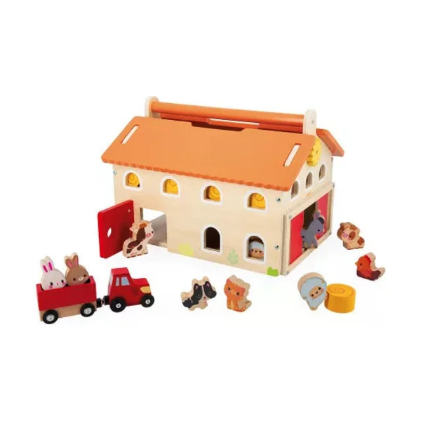 Janod Ma première ferme avec tracteur et animaux en bois