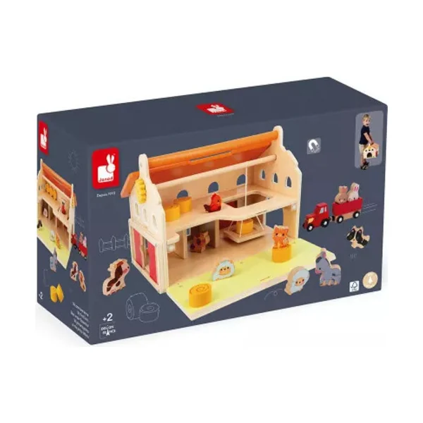 Janod Ma première ferme avec tracteur et animaux en bois