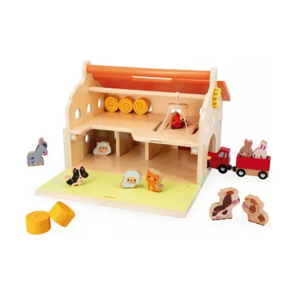 Janod Ma première ferme avec tracteur et animaux en bois