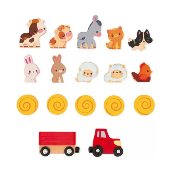 Janod Ma première ferme avec tracteur et animaux en bois