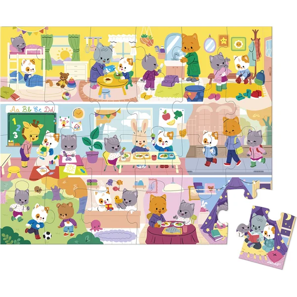 Janod Puzzle dans une valise Ma journée 24 pcs