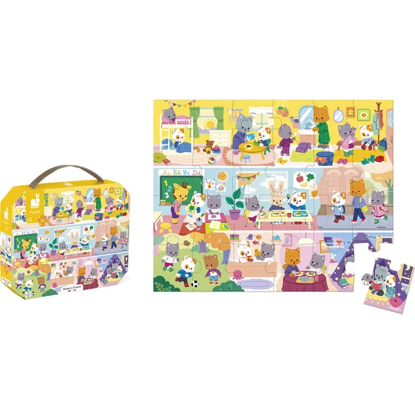 Janod Puzzle dans une valise Ma journée 24 pcs