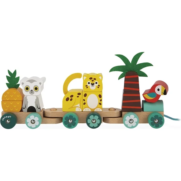 Janod Train en bois pour enfants Tropik