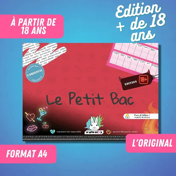 Jeu du Petit BAC - Edition + de 18 Ans