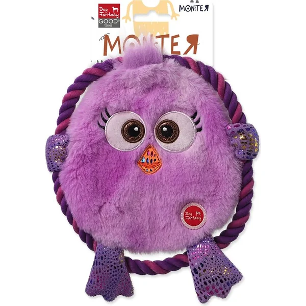 Jouet Dog Fantasy Monsters poulet bruissant avec corde violet 18cm